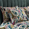 EW by Edinburgh Weavers Aretha Paisley Printed Cotton Sateen Piped Pillowcase Pair in Teal/Olive