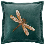 Animal Blue Cushions - Aria Embroidered Cushion Cover Teal Voyage Maison