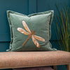 Animal Blue Cushions - Aria Embroidered Cushion Cover Teal Voyage Maison