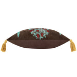 Animal Brown Cushions - Aritra Embroidered Velvet Cushion Cover Multi Wylder Tropics