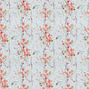 Floral Orange Fabric - Armathwaite Printed Cotton Fabric (By The Metre) Coral/Dove Voyage Maison