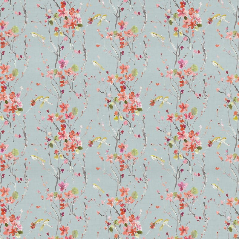 Floral Orange Fabric - Armathwaite Printed Cotton Fabric (By The Metre) Russett Voyage Maison