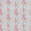 Floral Pink Fabric - Armathwaite Printed Cotton Fabric (By The Metre) Blossom/Silver Voyage Maison