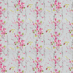 Floral Pink Fabric - Armathwaite Printed Cotton Fabric (By The Metre) Blossom/Silver Voyage Maison