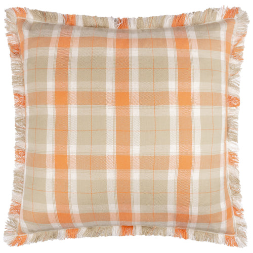 Check Orange Cushions - Arrochar Outdoor Tartan Cushion Cover Russet Voyage Maison