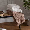 Plain Beige Throws - Arvo Woven Tasselled Throw Natural HÖEM