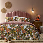 furn. Asterea Duvet Cover Set in Olive/Pink