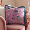 Animal Purple Cushions - Athena Printed Velvet Cushion Cover Lilac/Mineral furn.