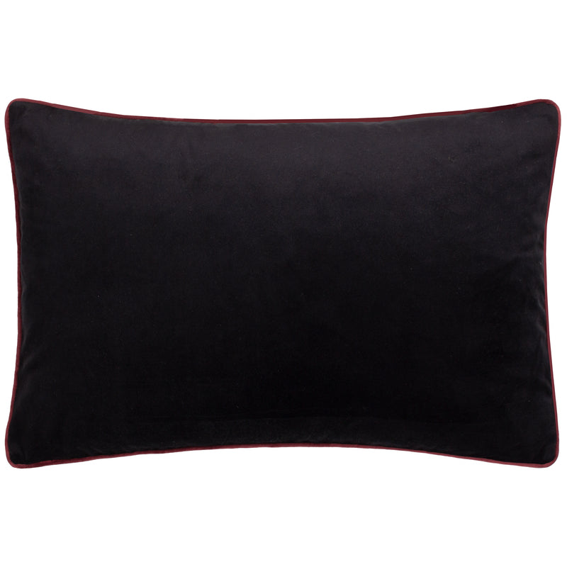 Animal Black Cushions - Atlantica Embroidered Velvet Cushion Cover Black Paoletti