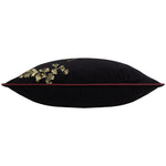 Animal Black Cushions - Atlantica Embroidered Velvet Cushion Cover Black Paoletti