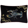 Animal Black Cushions - Atlantica Embroidered Velvet Cushion Cover Black Paoletti