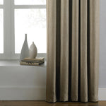 Paoletti Atlantic Twill Woven Eyelet Curtains in Latte