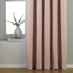 Paoletti Atlantic Twill Woven Eyelet Curtains in Blush