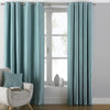 Paoletti Atlantic Twill Woven Eyelet Curtains in Duck Egg