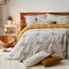 furn. Atlas Global Inspired 100% Cotton Duvet Cover Set in Ochre