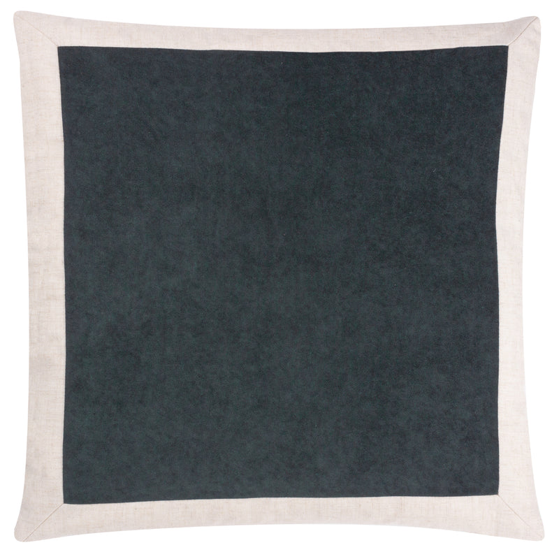 Plain Grey Cushions - Auden Linen Velvet Cushion Cover Flint Grey Yard