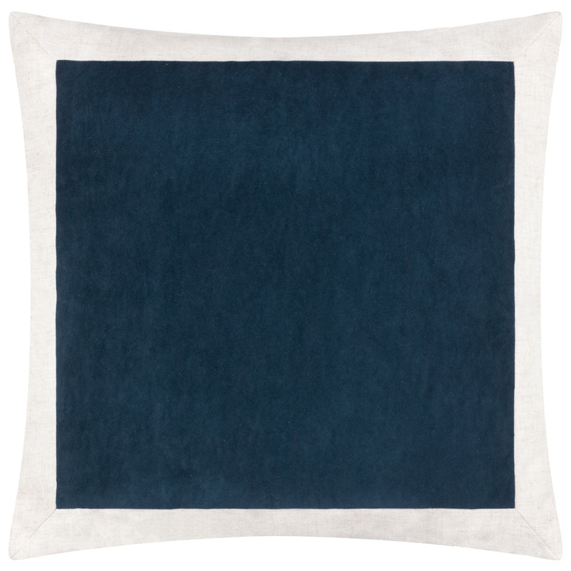 Plain Blue Cushions - Auden Matte Velvet Cushion Cover Indigo Yard