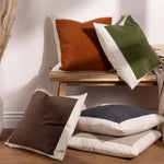 Yard Auden Linen Velvet Cushion Cover in Mole