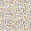 Floral Multi Fabric - Autumn Floral Printed Linen Fabric (By The Metre) Cream Voyage Maison