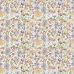 Floral Multi Fabric - Autumn Floral Printed Linen Fabric (By The Metre) Cream Voyage Maison