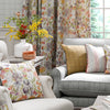 Floral Multi Fabric - Autumn Floral Printed Linen Fabric (By The Metre) Cream Voyage Maison