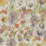 Floral Multi Fabric - Autumn Floral Printed Linen Fabric (By The Metre) Natural Voyage Maison