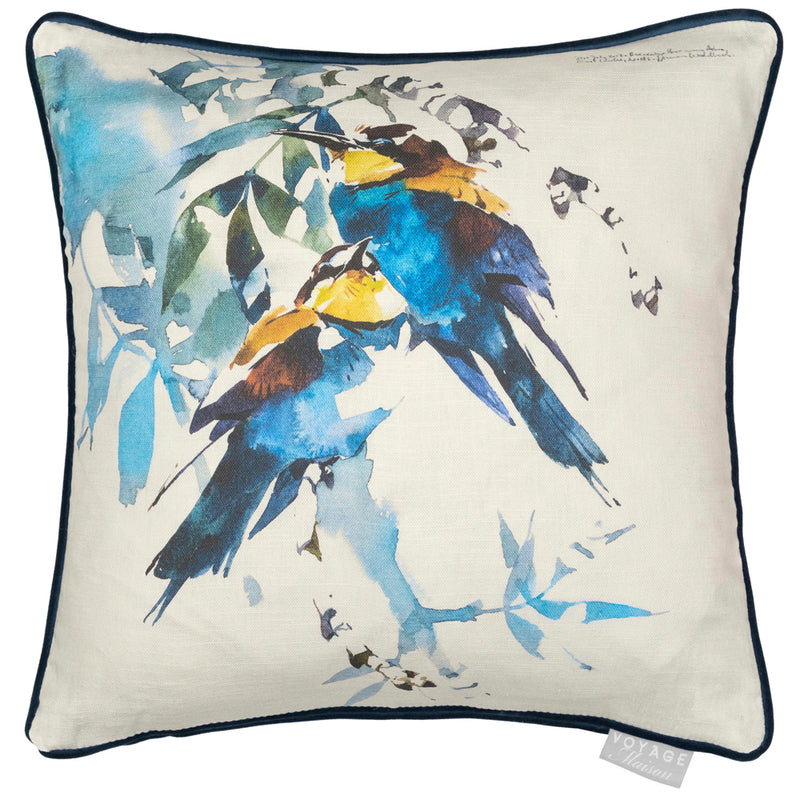 Animal Blue Cushions - Avalon Printed Cushion Cover Azure Darren Woodhead