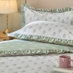 Woodland White Bedding - Ava Reversible Duvet Cover Set White Sage Wylder Nature