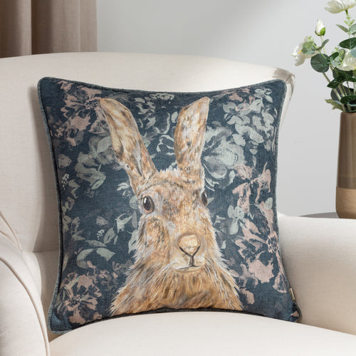 Evans Lichfield Avebury Hare Cushion Cover in Navy