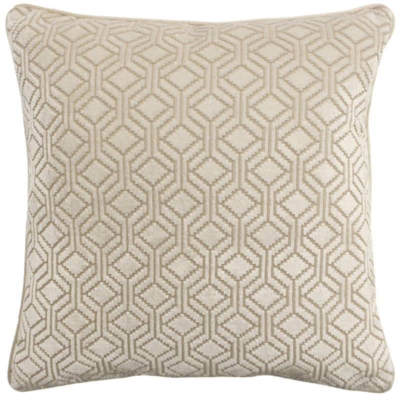 Paoletti Avenue Velvet Jacquard Cushion Cover in Ivory