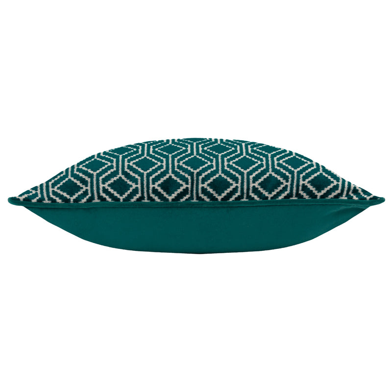 Paoletti Avenue Velvet Jacquard Cushion Cover in Teal