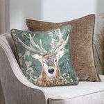 Evans Lichfield Avebury Stag Cushion Cover in Petrol