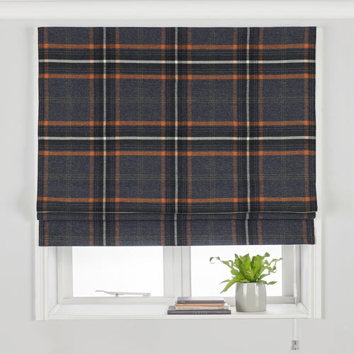 Paoletti Aviemore Tartan Faux Wool Roman Blind in Rust