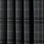 Paoletti Aviemore Tartan Faux Wool Eyelet Curtains in Grey