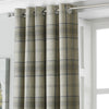 Paoletti Aviemore Tartan Faux Wool Eyelet Curtains in Natural