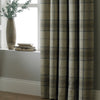 Paoletti Aviemore Tartan Faux Wool Eyelet Curtains in Natural