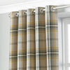 Paoletti Aviemore Tartan Faux Wool Eyelet Curtains in Ochre