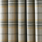 Paoletti Aviemore Tartan Faux Wool Eyelet Curtains in Ochre