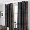 Paoletti Aviemore Tartan Faux Wool Eyelet Curtains in Rust