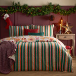  Green Bedding  - All Wrapped Up Reversible Printed Duvet Cover Set Emerald/Red furn.