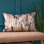 Abstract Beige Cushions - Azima Printed Velvet Cushion Cover Ironstone Voyage Maison