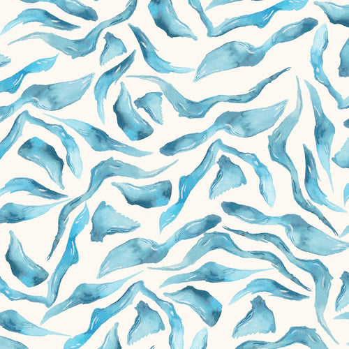 Abstract Blue Wallpaper - Balaya  1.4m Wide Width Wallpaper (By The Metre) Glacier Voyage Maison