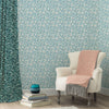 Abstract Blue Wallpaper - Balaya  1.4m Wide Width Wallpaper (By The Metre) Glacier Voyage Maison