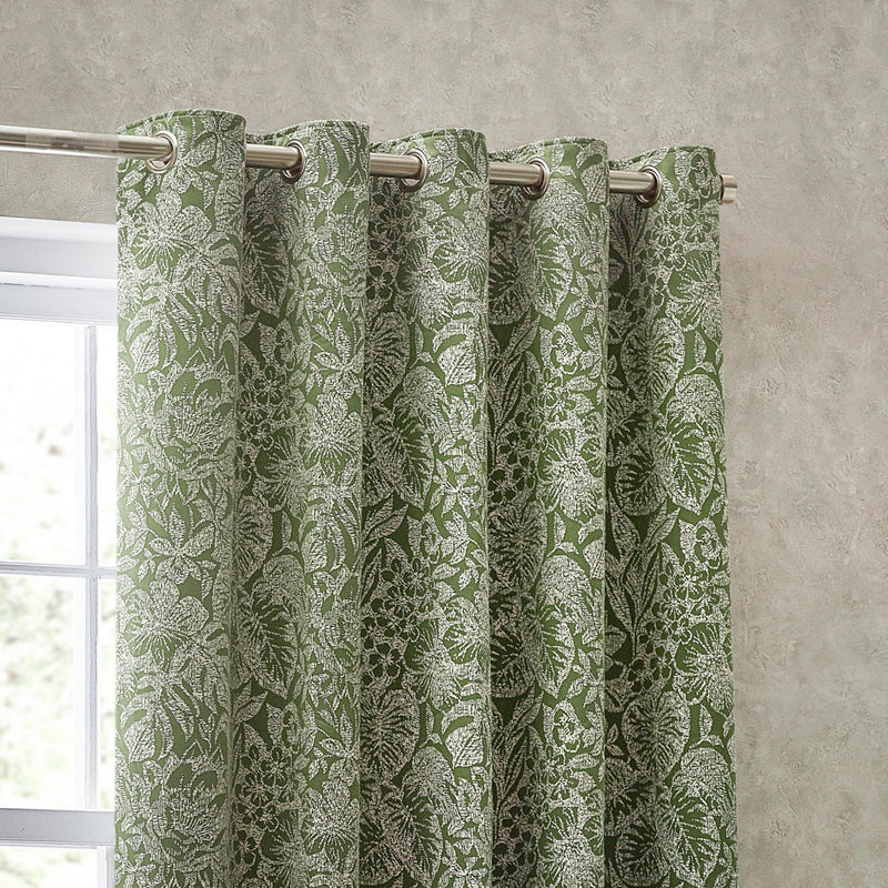 Wylder Bali Eyelet Curtains in Olive