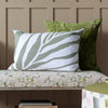 Floral Green Cushions - Bamboo Embroidered Cushion Cover Limestone Additions