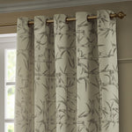 Bamboo Jacquard Room Darkening Eyelet Curtains Champagne