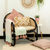 furn. Banda Tasselled Throw in Mint/Pink