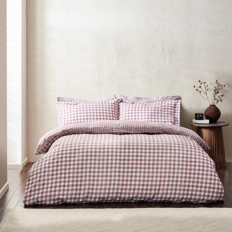 Check Purple Bedding - Barton Check Reversible Duvet Cover Set Berry Yard