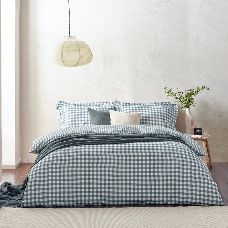 Check Blue Bedding - Barton Check Reversible Duvet Cover Set Navy Yard