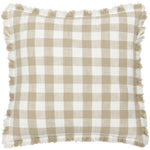 Check Beige Cushions - Barton Check Fringed Cushion Cover Natural Yard